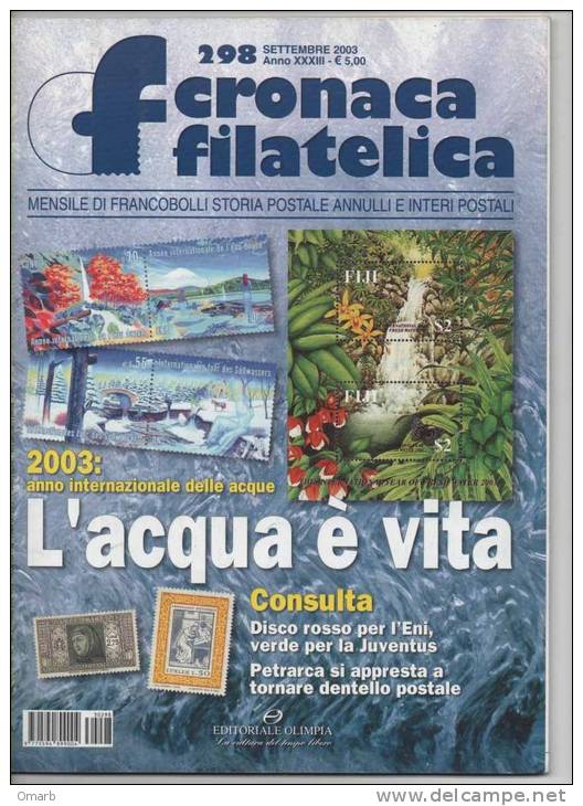 Lib033 Rivista Mensile "cronaca Filatelica" | N 298 Anno Internazionale Acqua, Petrarca Poeta, Fiji Fiori. Cascate - Italian (from 1941)