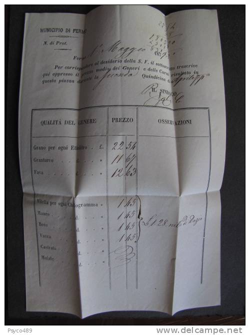 ITALIA Regno-1866- "T 16 Torino" C. 5 Coppia FERMO>MONTERUBBIANO (descrizione) - Marcophilie