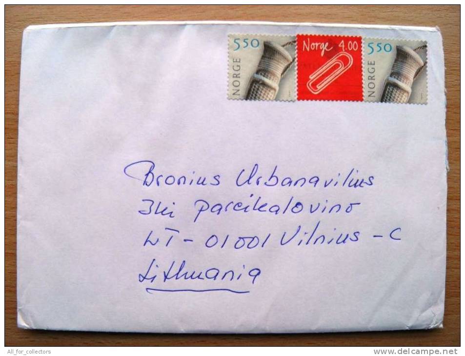 Cover Sent From Norway To Lithuania, - Briefe U. Dokumente