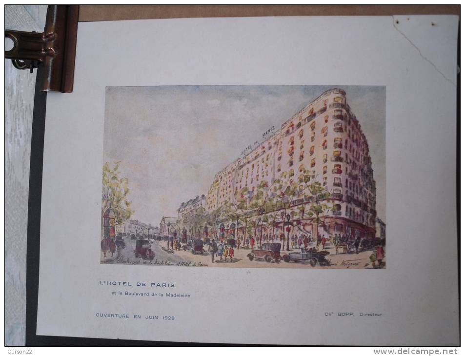 Encart Publicitaire "L'Hôtel De Paris" Par Henri Noizeux, Extrait Revue Fémina Juillet 1928. - Publicités