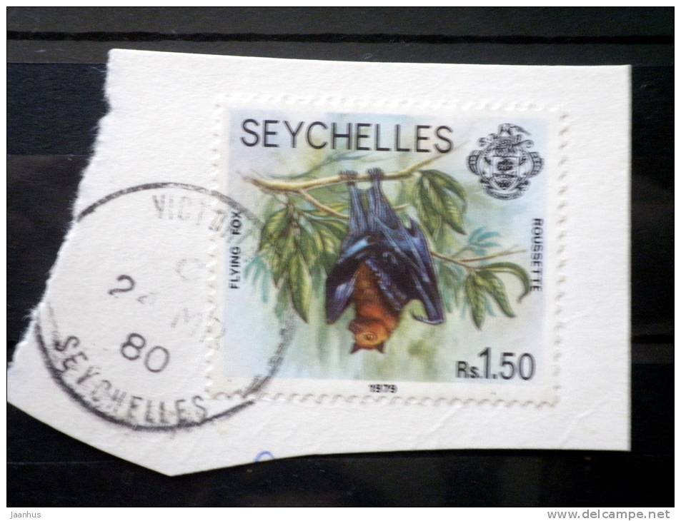 Seychelles - 1979 - Mi.nr.404 - Used - Fauna - Birds - Flying Fox - Definitives - On Paper - Seychellen (1976-...)