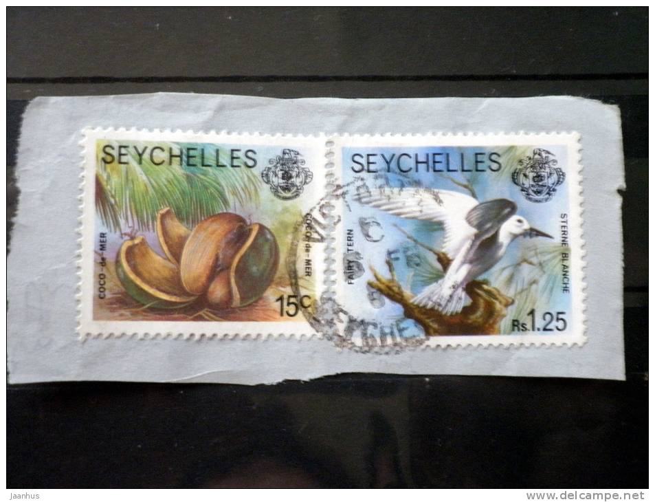 Seychelles - 1978 - Mi.nr.396 I,403 I - Used - Plants, Birds - Coco Del Mer - Fairy Tern - Definitives - On Paper - Seychelles (1976-...)