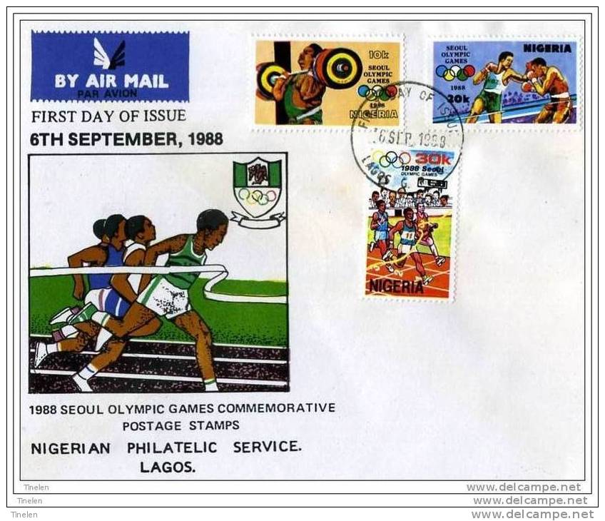 NIGERIA - 6 9 1988  FDC GIOCHI OLIMPICI - Summer 1988: Seoul