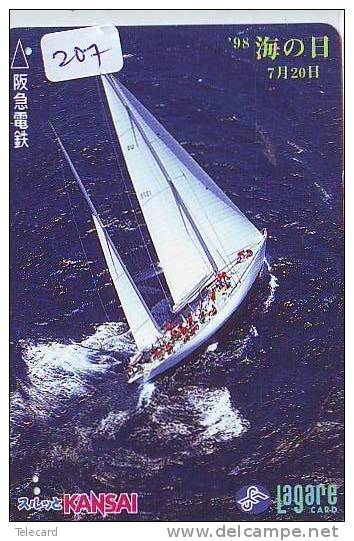 Télécarte Japon * BATEAU VOILIER * Sailing SHIP (207) Phonecard Japan * SCHIFF * Segelschiff * Zeilboot * YACHT - Boten