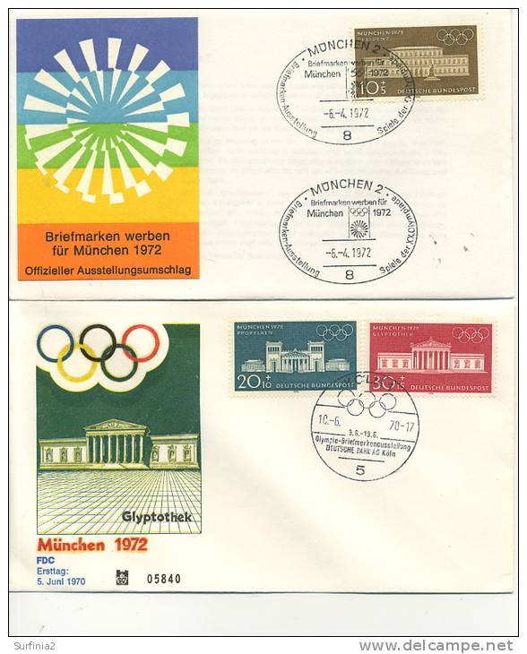 1972 - 2 FDCs With CHARITY STAMPS - Summer 1972: Munich