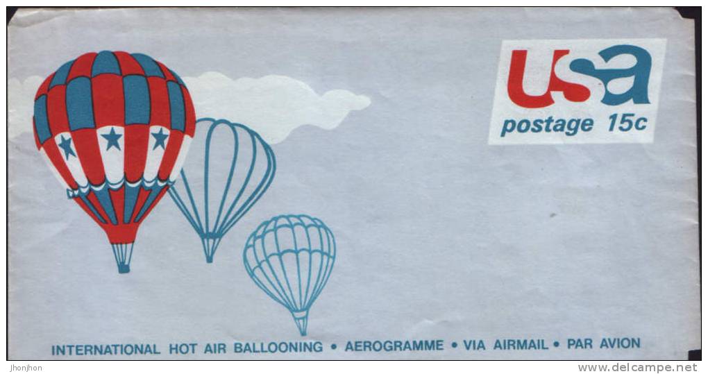 USA - Postal Stationary Postcard Unused -  Aerogramme-International Hot Air Ballooning - 2/scans - 1941-60