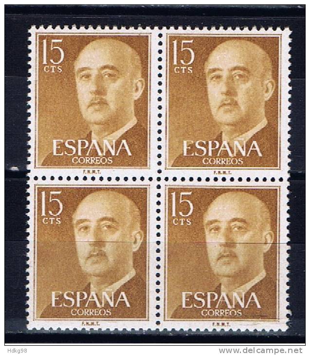 E+ Spanien 1955 Mi 1041 Mnh F. Franco (Viererblock) - Ungebraucht