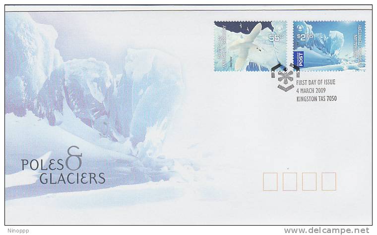 Australian Antarctic Territory-2009 Poles & Glaciers   FDC - Other & Unclassified