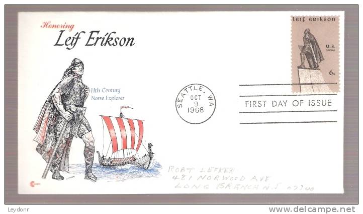 FDC Leif Erikson  - Scott # 1359 - 1961-1970