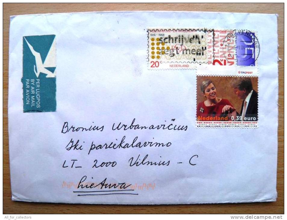 Cover Sent From Netherlands To Lithuania, 2004 - Lettres & Documents
