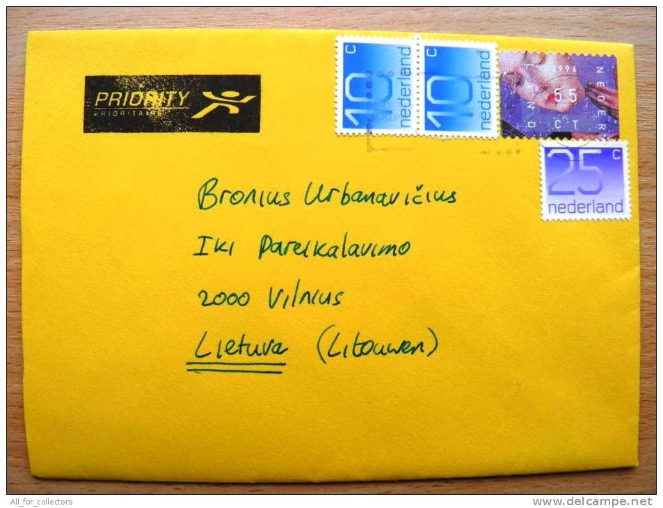 Cover Sent From Netherlands To Lithuania, 2000 - Covers & Documents