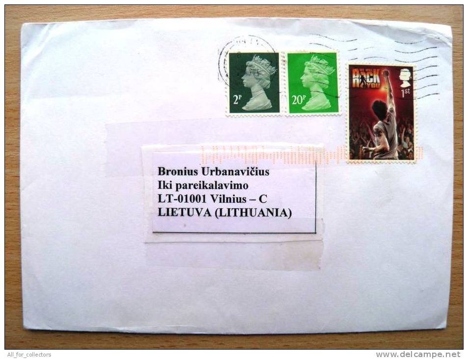 Cover Sent From UK To Lithuania, 2011 We Will Rock You, Music - Covers & Documents
