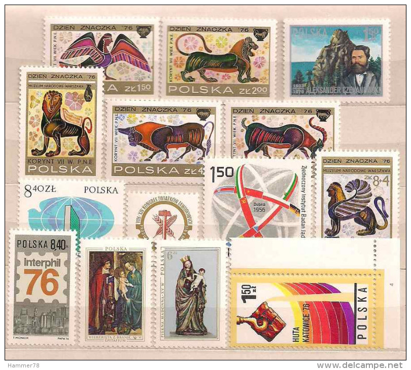 POLAND 1976 MIX STAMP DAY, CORINTHIAN VASE PAINTINGS & OTHERS MNH - Neufs