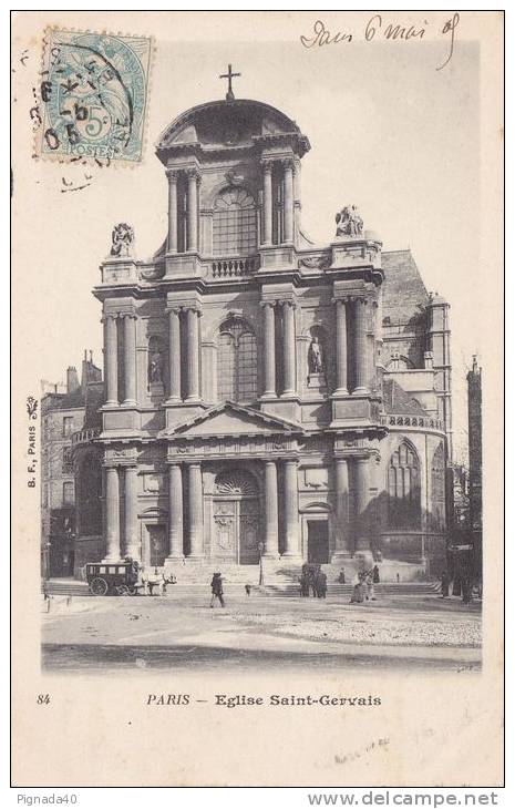 Cp , 75 , PARIS , Église Saint-Gervais - Iglesias