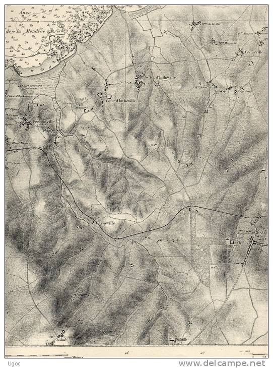 CARTE MARINE De La Pointe Du Heu à La Pointe De Barfleur  - 1.05m X 0.70m  - 636 - Nautical Charts