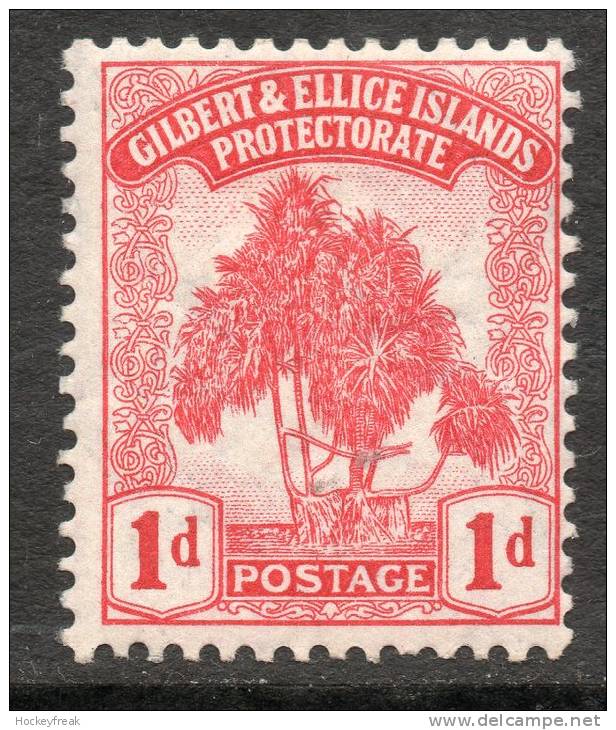 Gilbert & Ellice Islands 1911 - 1d Red SG2 LHM Cat £50 As HM SG2020 - Please See Description Below - Gilbert- Und Ellice-Inseln (...-1979)