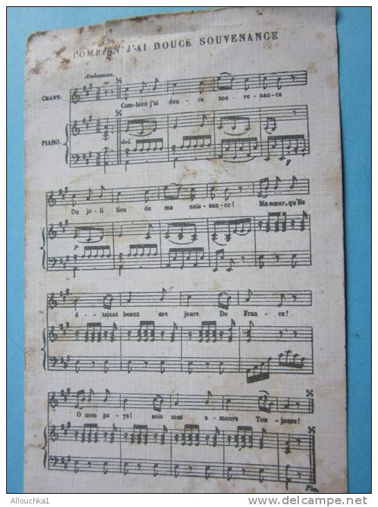 Chocolat Révillon:Vieilles Chansons De France"Combien J'ai Douce Souvenance "verso Paroles Notes Musique-Chromo Et Image - Revillon