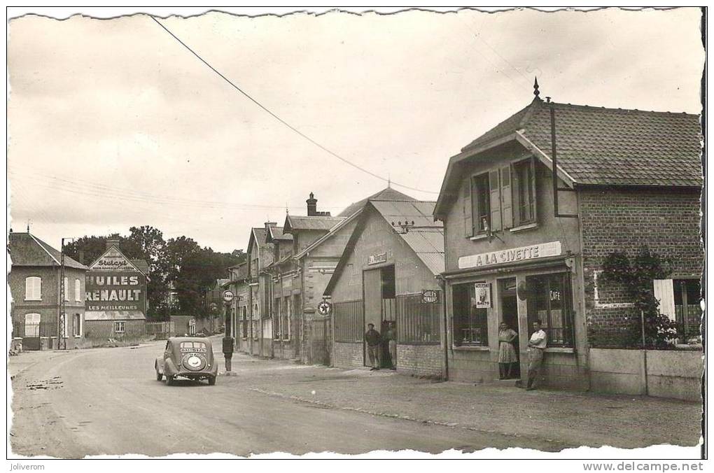 VENDEUIL - à La Civette ; Café-Tabacs Lecomte ; Animée, Vieille Peugeot, Pub Renault, Esso - Autres & Non Classés