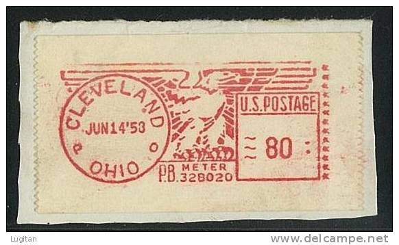 FILATELIA - FRANCO/ANNULLO MECCANICO ROSSO - CLEVELAND OHIO  ANNO 1953 - MECHANICAL RED CANCEL STAMP - Poststempel