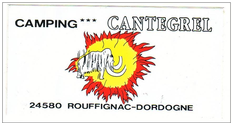 AUTOCOLLANT CAMPING CANTEGREL  ROUFFIGNAC DORDOGNE - Stickers