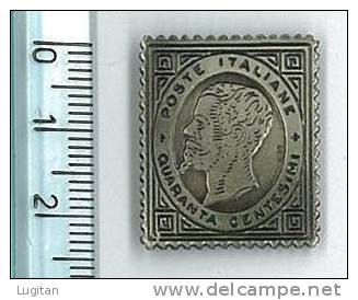 FILATELIA - 40 CENT. FRANCOBOLLO N° T 20 DI ITALIA REGNO IN LAMINA D'ARGENTO TITOLO 800 Ca 3 GRAMMI - Altri & Non Classificati