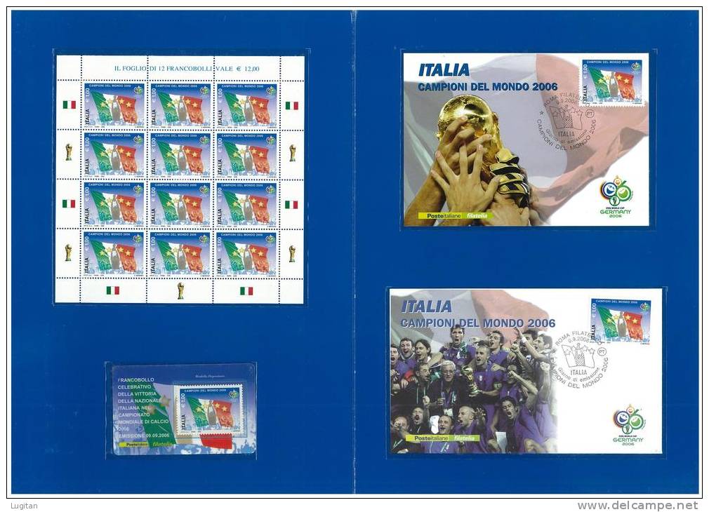 Filatelia  -  2006  ITALIA REPUBBLICA -  FOLDER -  ITALIA - CAMPIONI DEL MONDO DI CALCIO 2006   - ESAURITO ALLE POSTE - Pochettes