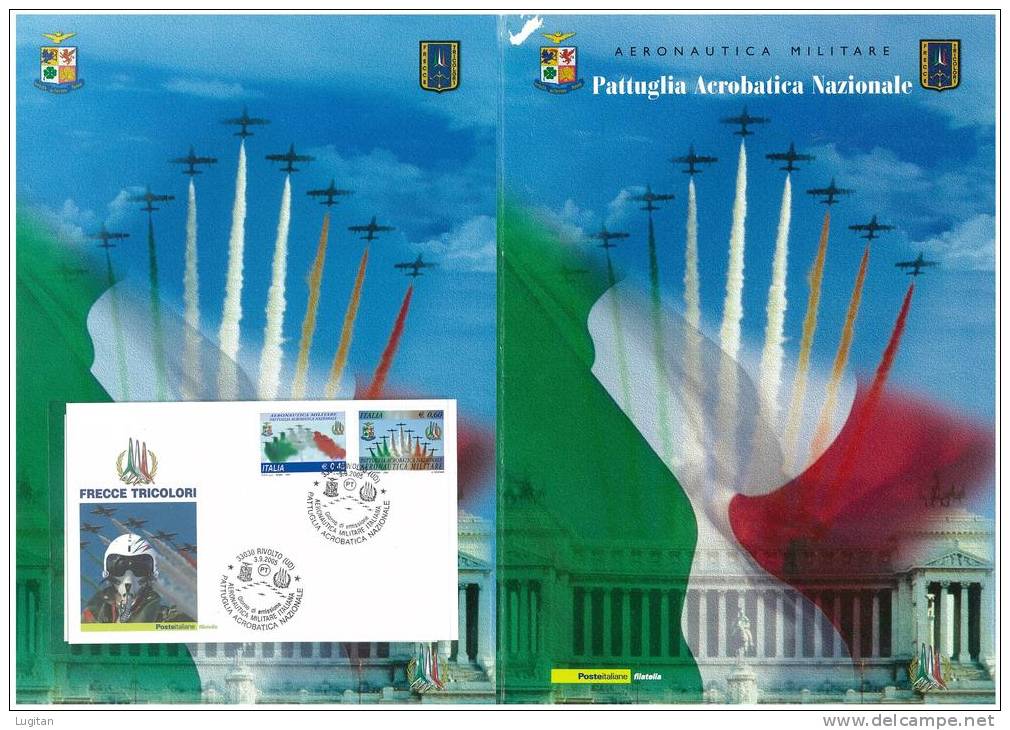 Filatelia -  2005  ITALIA REPUBBLICA -  FOLDER -  PATTUGLIA ACROBATICA NAZIONALE FRECCE TRICOLORI - ESAURITO ALLE POSTE - Presentatiepakket