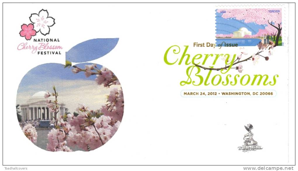 Cherry Blossoms Centennial First Day Cover, From Toad Hall Covers, #1 Of 3 - Jefferson Memorial - 2011-...