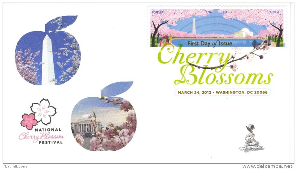 Cherry Blossoms Centennial First Day Cover, From Toad Hall Covers, #3 Of 3 - Jefferson Memorial - 2011-...