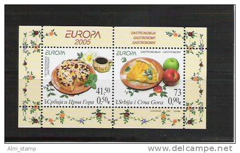 2005 Jugoslawien  Serbija I Crna Gora  Serbie Et Montenegro   Yv BF 62  Mi. Bl. 61** MNH Europa: Gastronomie - 2005