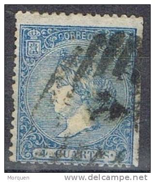 Sello 4 Cuartos Isabel II 1866, VAriedad Error, Edifil Num 81 º - Gebruikt