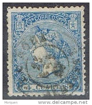 Sello 4 Cuartos Isabel II 1866, Fechador LA RODA (albacete), Edifil Num 81 º - Used Stamps