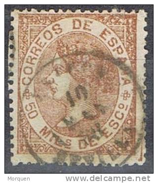 Sello 50 Milesimas Isabel II 1867, Fechador ESTEPA (sevilla) Edifil Num 96 º - Used Stamps