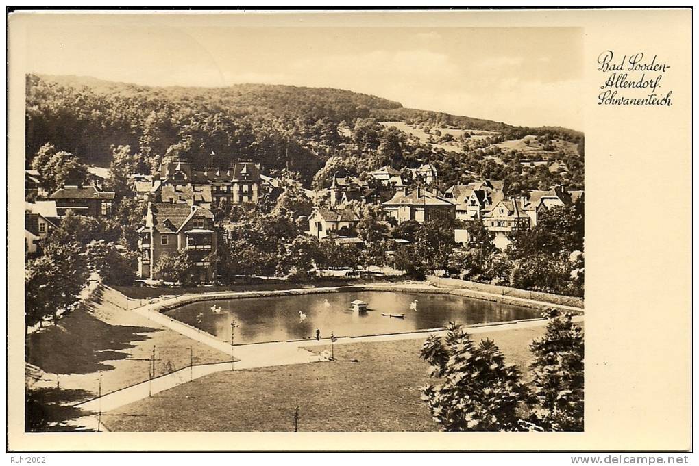 Alte AK Bad Soden-Allendorf Schwanenteich (1943) - Bad Soden