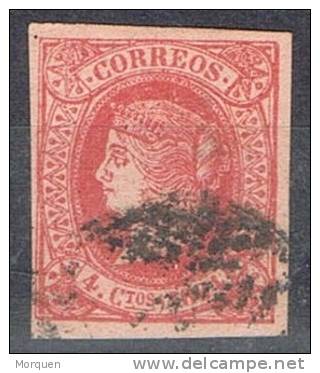 Sello 4 Cuartos Isabel II 1864, Parrilla Puntos BILBAO, Edifil Num 64 º - Used Stamps