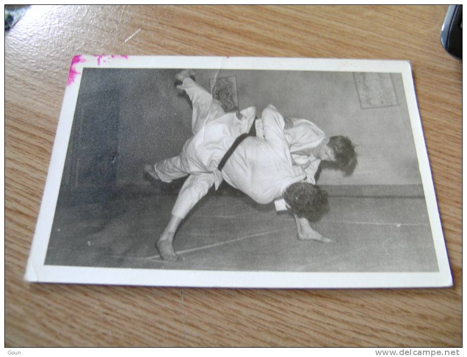 A-1-2-1 Carte Photo Judo Judokas (traces Rouges) - Pétanque