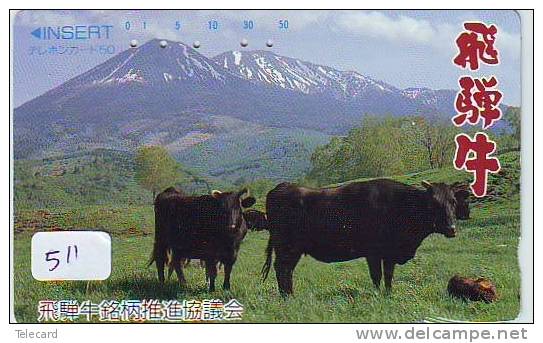 Télécarte JAPON * VACHE (511) COW * KOE * PHONECARD JAPAN * TELEFONKARTE - Vaches