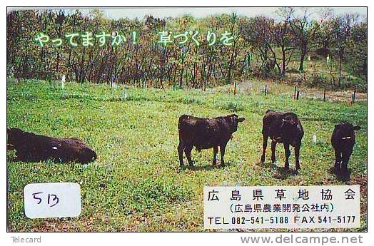 Télécarte JAPON * VACHE (513) COW * KOE * PHONECARD JAPAN * TELEFONKARTE - Vacas