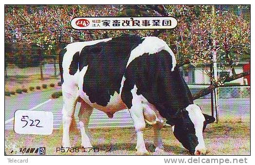 Télécarte JAPON * VACHE (522) COW * KOE * PHONECARD JAPAN * TELEFONKARTE * VACA * TAURUS * - Vacas