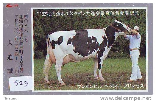 Télécarte JAPON * VACHE (523) COW * KOE * PHONECARD JAPAN * TELEFONKARTE * VACA * TAURUS * - Vacas