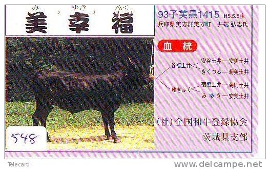 Télécarte JAPON * VACHE (548) COW * KOE * BULL * TAUREAU * STIER * PHONECARD JAPAN * TELEFONKARTE * VACA * TAURUS * - Vacas