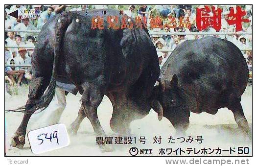 Télécarte JAPON * VACHE (549) COW * KOE * BULL * TAUREAU * STIER * PHONECARD JAPAN * TELEFONKARTE * VACA * TAURUS * - Kühe