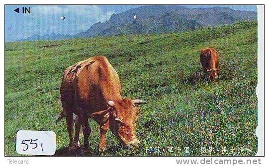 Télécarte JAPON * VACHE (551) COW * KOE * BULL * TAUREAU * STIER * PHONECARD JAPAN * TELEFONKARTE * VACA * TAURUS * - Koeien