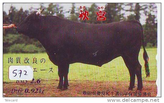 Télécarte JAPON * VACHE (572) COW * KOE * BULL * TAUREAU * STIER * PHONECARD JAPAN * TELEFONKARTE * VACA * TAURUS * - Mucche