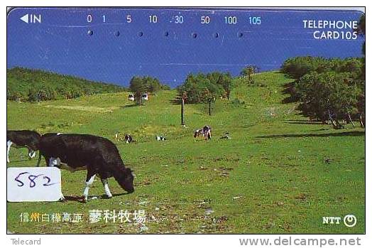 Télécarte JAPON * VACHE (582) COW * KOE * BULL * TAUREAU * STIER * PHONECARD JAPAN * TELEFONKARTE * VACA * TAURUS * - Cows