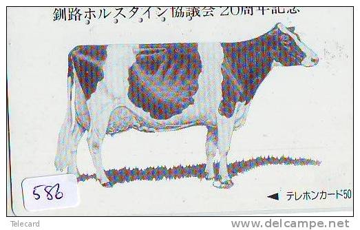 Télécarte JAPON * VACHE (586) COW * KOE * BULL * TAUREAU * STIER * PHONECARD JAPAN * TELEFONKARTE * VACA * TAURUS * - Vaches