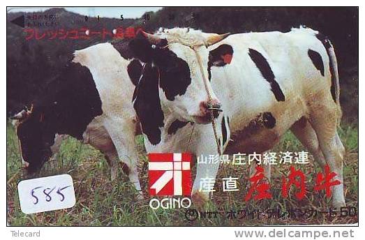 Télécarte JAPON * VACHE (585) COW * KOE * BULL * TAUREAU * STIER * PHONECARD JAPAN * TELEFONKARTE * VACA * TAURUS * - Cows