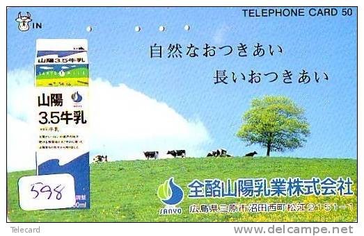 Télécarte JAPON * VACHE (598) COW * KOE * BULL * PHONECARD JAPAN * TELEFONKARTE * VACA * TAURUS * - Koeien