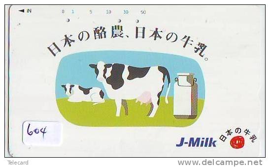 Télécarte JAPON * VACHE (604) COW * KOE * BULL * PHONECARD JAPAN * TELEFONKARTE * VACA * TAURUS * - Cows
