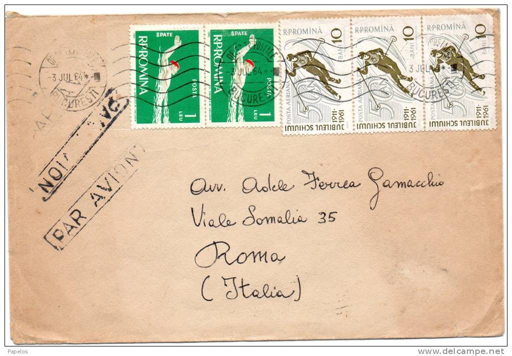 1964  LETTERA  CON ANNLLO BUCAREST - Poststempel (Marcophilie)